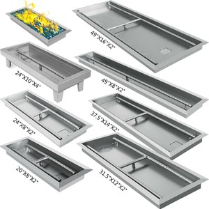 Natural Gas Fire Pit Burner Pan 8 Sizes Table Top Stainless Steel