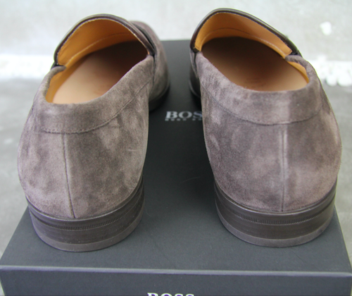 HUGO BOSS KENSINGTON LOAF SLIPPER 42 NEU MOKASSINS 8 9 LEDER BOOTS SCHUHE LOAFER - Picture 3 of 3