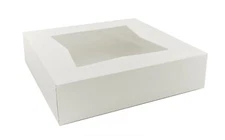 Bakery box-10"x10"x2.5"-pie box -White-Auto pop up-window 