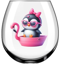 x12 Nursery Penguin and Flamingo Boat glass vinyl decal stickers Colour ow702