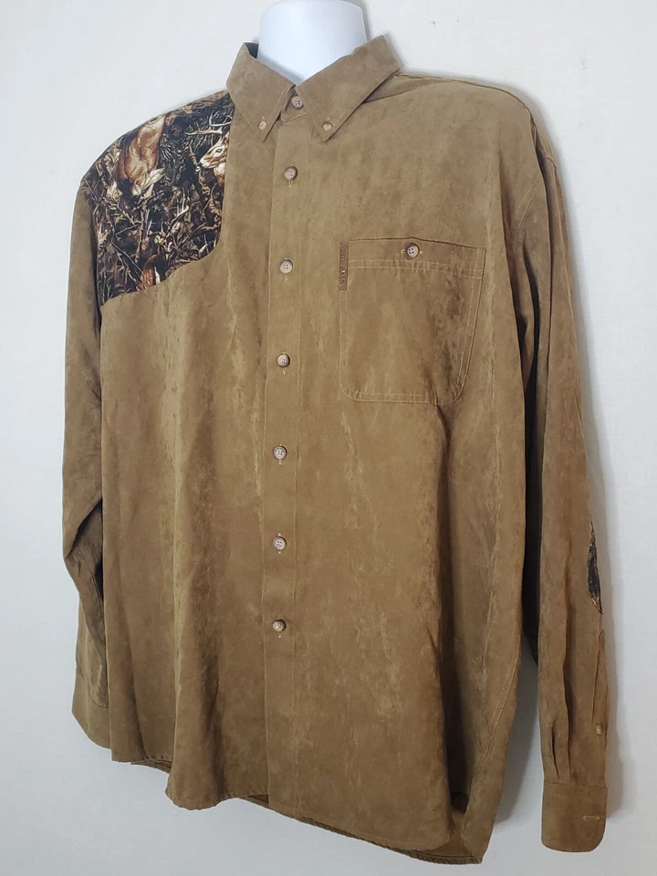 North River Outfitters manga larga. Camisa de tiro con botones escena de ciervo X-grande Foto 3 de 4