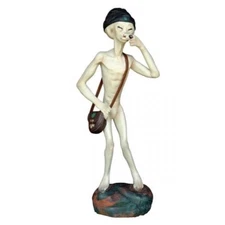 Smoking Alien Encounter Standing With Cigar Life Size Statue Display Space Prop