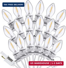 Accessory Cord with 18 LED Bulb, C7 Christmas Village Light Cord with Two Spare