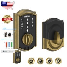 Electronic Deadbolt Lock Camelot Keyless Entry Touchscreen Antique Brass