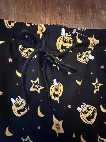 Womens Peanuts Snoopy Halloween Great Pumpkin Sleep Pajama Fleece PJ Pants Sz XL - Picture 7 of 13
