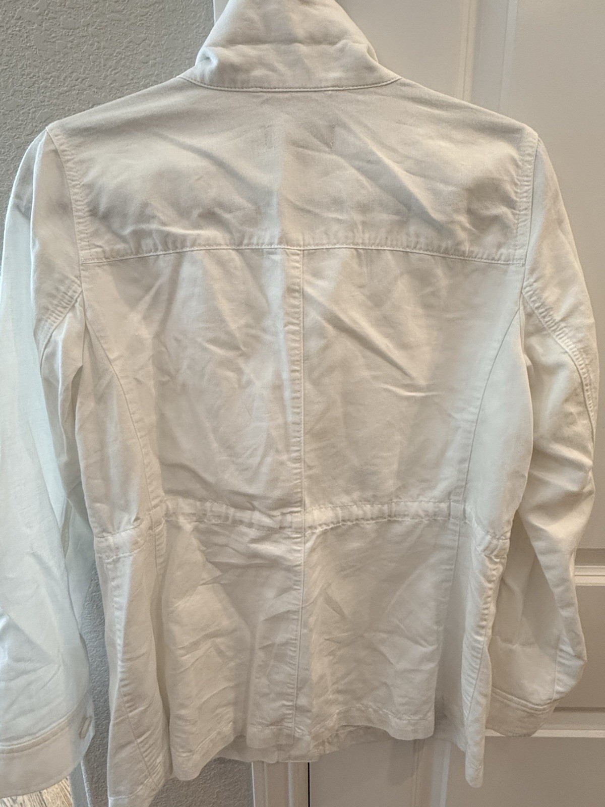 Talbots Washed Linen Jacket White Button Front Li… - image 4