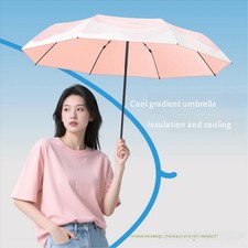 Fully automatic colored glue gradient sunscreen parasol triple folding UV sun um