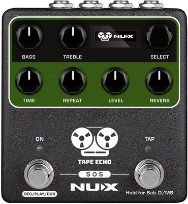 NUX NDD-7 Tape Echo Delay Effects Pedal, Up to 1600ms Stereo Delay Time