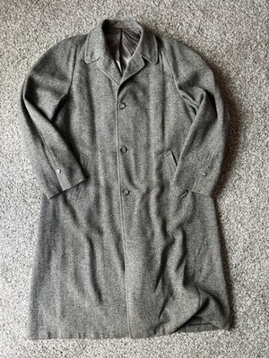 VTG 1950s Hart Schaffner & Marx Wool Flecked Tweed Over Coat Union Made
