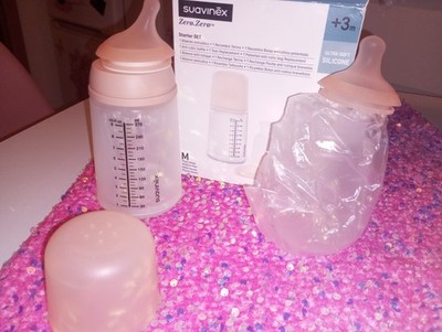 neu ovp Starter Set suavinex anti colic Babyflasche Zero Zero 270 ml rosa