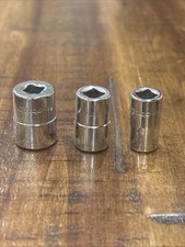 Snap-On Tools 1/4” Drive Shallow Sockets 3pc 3/8, 5/16, & 1/4” 8 Point USA SAE