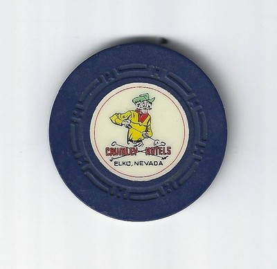 VERY RARE Casino chip roulette from the Crumley Hotels, Elko NV. BLUE
