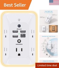 Outlet Extender with Night Light, Multi Plug Outlet, USB Wall Charger Surge P...