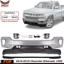 Front Bumper Chrome Fog Lights Kit For 2016-2018 Chevrolet Silverado 1500