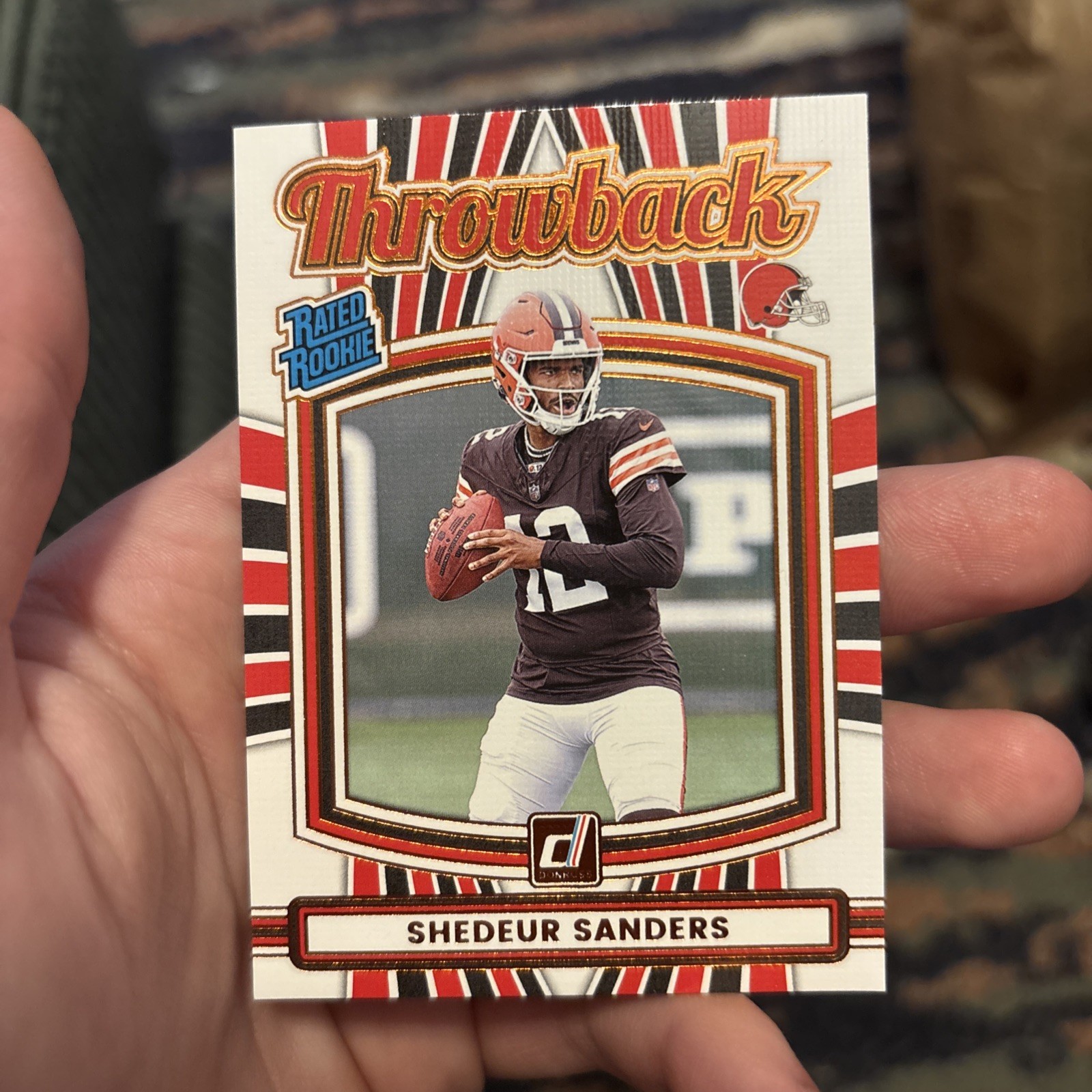 2025 Donruss Shedeur Sanders Throwback Rated Rookie #2 Cleveland Browns RC
