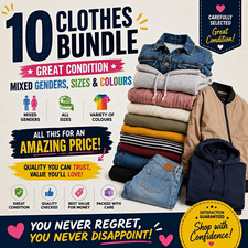 10 Mixed Clothing Bundle Job Lot Mixed Genders Sizes & Colours