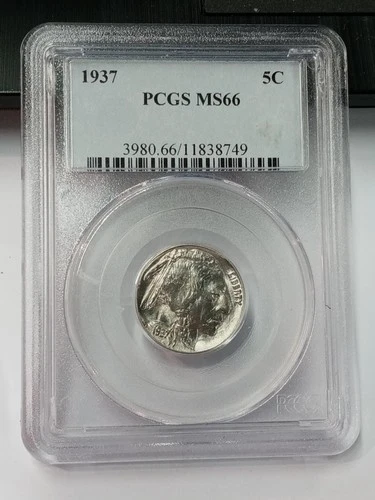 1937 Buffalo Nickel 5C PCGS MS66