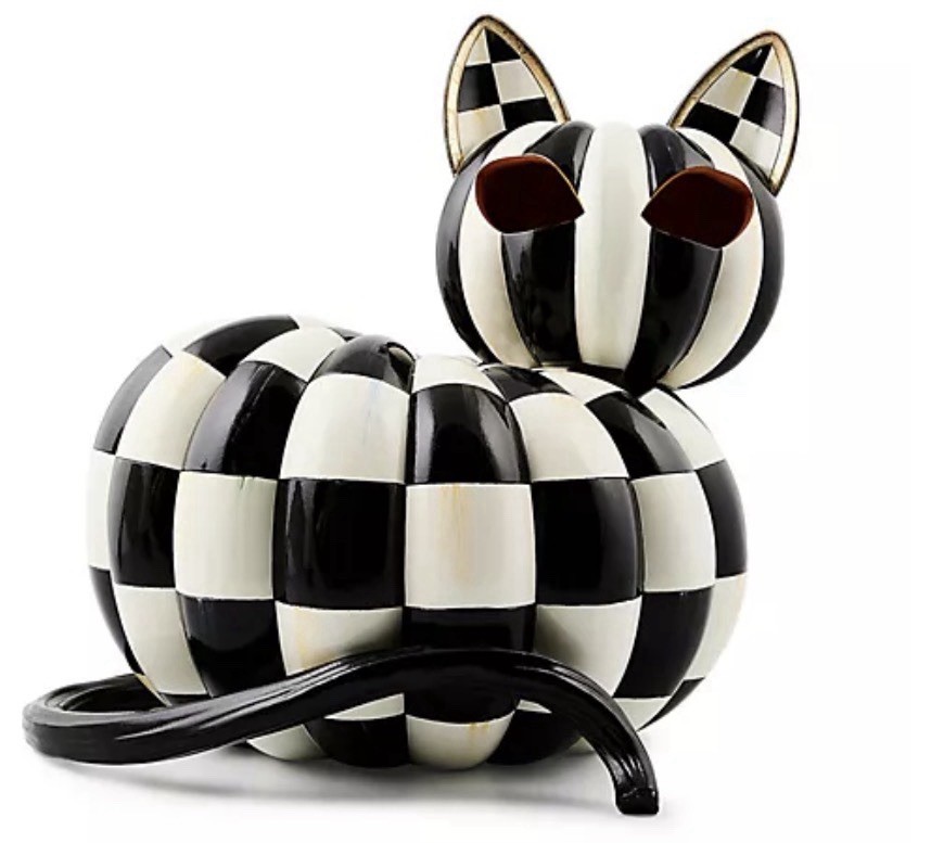 Mackenzie Childs Courtly Check Illuminated Cat | eBay