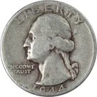 1944 D Washington Quarter G Good 90% Silver 25c US Coin Collectible