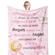 Baptism Gifts for Girl Blanket 50x40in, Baptismal Gifts for /Kid/Baby Girl, B...