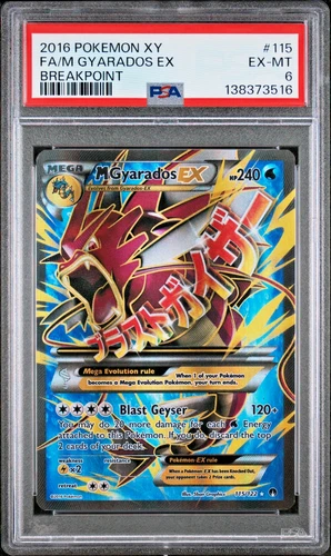 PSA 6 2016 Pokemon XY Breakpoint Full Art Mega M Gyarados EX 115/122 Holo Foil