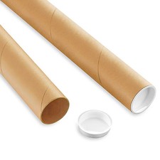 Pack of 250 Custom Kraft Mailing Tubes With End Caps - 1 1/2 X 7"