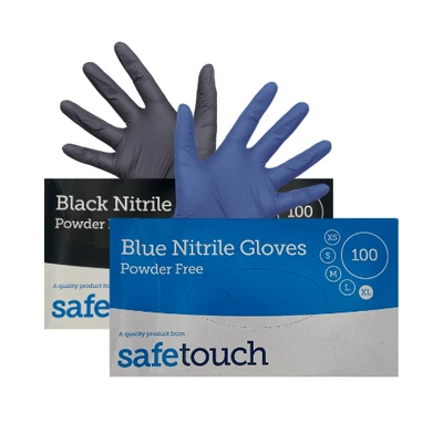 SAFETOUCH Black Nitrile Powder Latex Free Strong Medical Disposable Gloves S/M/L/XL 1000
