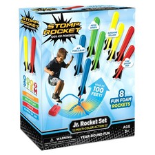 Glow in Dark Rocket Launcher Set 8 Rockets, Launch Pad Stand for Kids
