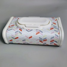 Huggies Baby Wipes Empty Pop Up Container Designer Tub Refillable Vtg Chevron