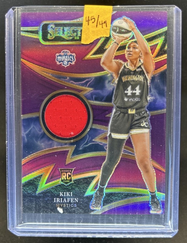 2025 Panini WNBA Select Kiki Iriafen Sparks RC Jersey Purple Prizm #/49 Mystics