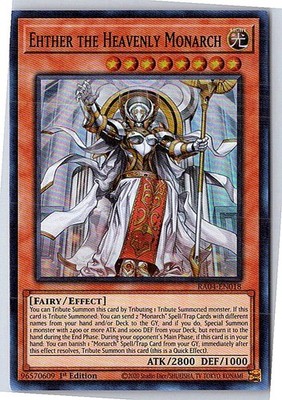 Ehther the Heavenly Monarch Super Rare RA04-EN018 Near Mint
