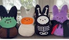 NWT PEEPS PLUSH HALLOWEEN JUMBO 24” Set Of 4-Mummy Skeleton Vampire Frankenstein