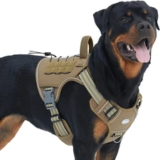 Auroth Tactical Dog Harness L(Neck:18-29,Chest:24-37),45-80 lbs, Army yellow 