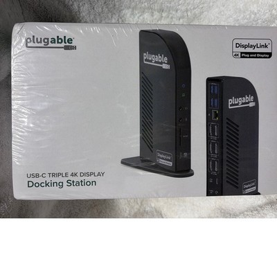 Plugable USB-C Triple 4K Display Docking Station 100W PD UD-ULTC4K Black