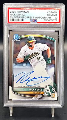 2025 Bowman Chrome Nick Kurtz Prospect Auto Athletics #CPANK SP 