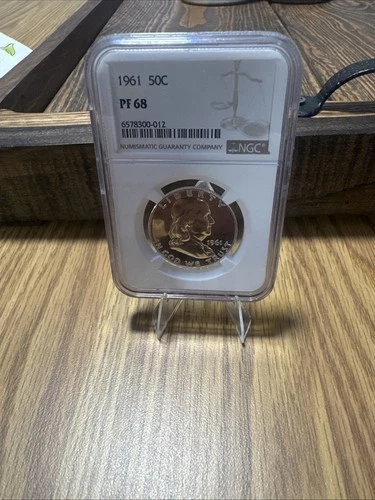 1961 NGC PF68 SILVER PROOF FRANKLIN HALF DOLLAR 50c 90% SILVER WHITE LABEL