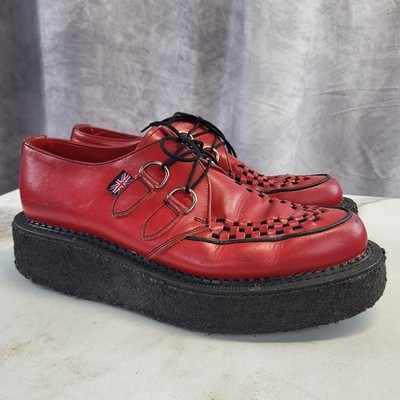 Vintage TUK Original England Hand Made Creeper Crepe Platform Red Men's Size 9