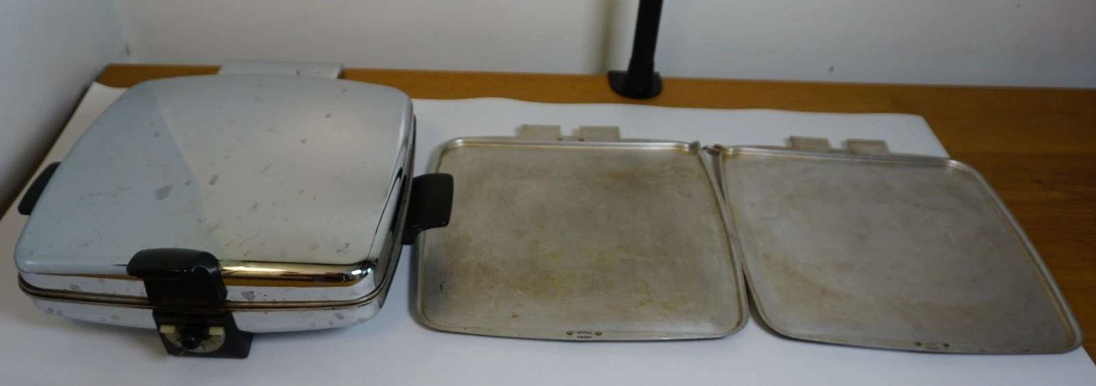 VTG Sunbeam Waffle Maker Griddle CG Chrome Two Removable Plates MCM TESTED USA