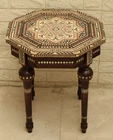 Moroccan Mother of Pearl Inlay Table – Handmade Octagonal Mosaic Side Table