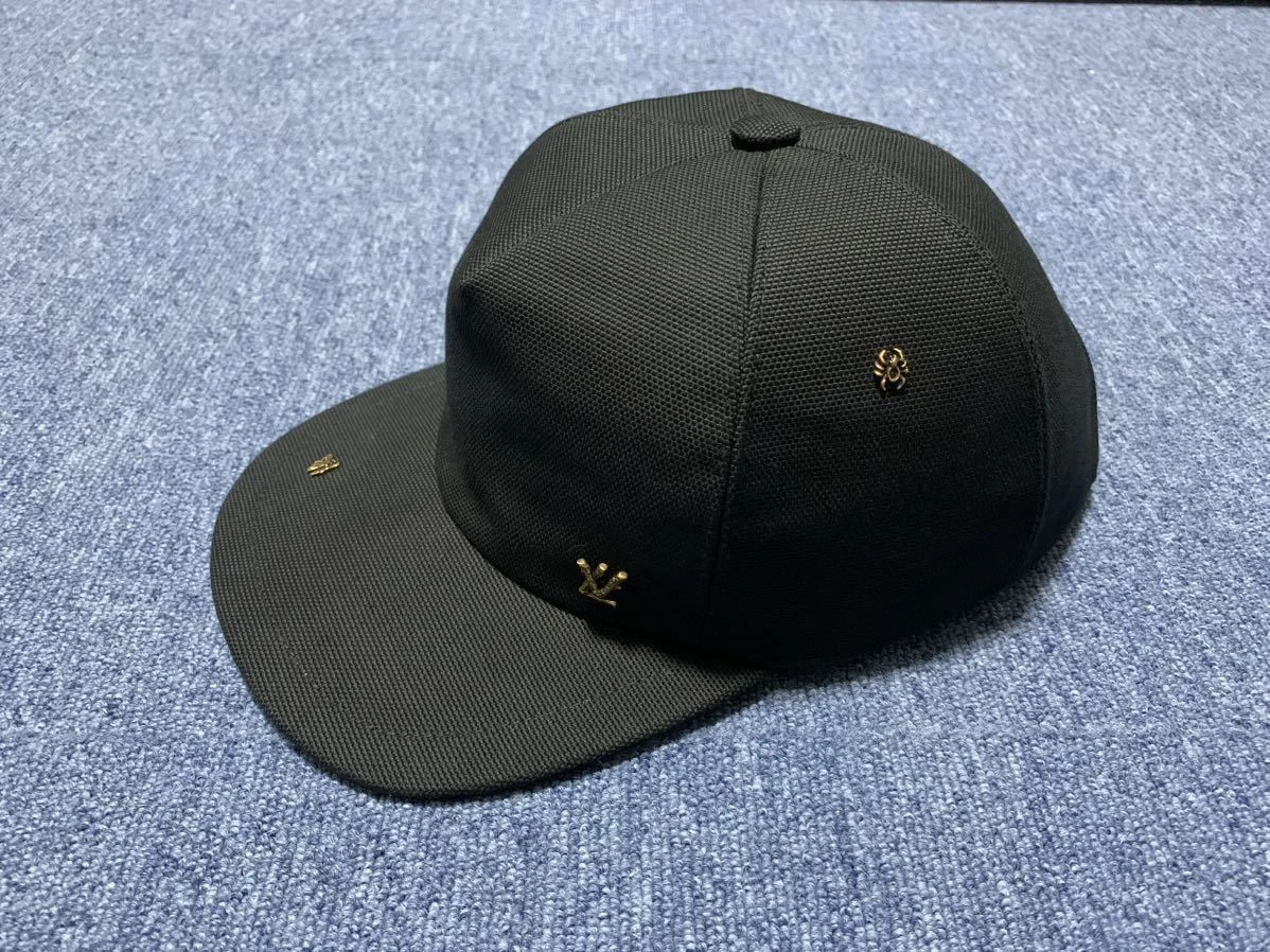 Louis Vuitton Twig Cap Black 55-60 cm Gold Hardware Men's TU