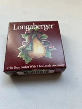Longaberger Basket Tie-On Christmas Pear with Holly Berry 2000 - New In Box