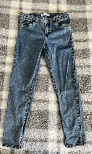 Zara Girls Lot Of Two 1-Wide Leg And 1-skinny Jeans size 10 Dark & Light Wash - Picture 5 of 8