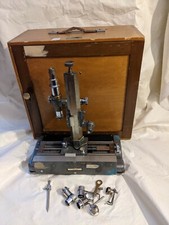 Griffin & George Vernier Measuring Travel Microscope Accessories Wood Case