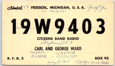 #ad Admiral 19W9403 Citizens Band Radio Carl and George Ward $3.46