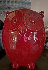 Urban Trends Collection: Ceramic Owl Figurine, Gloss Finish, Red