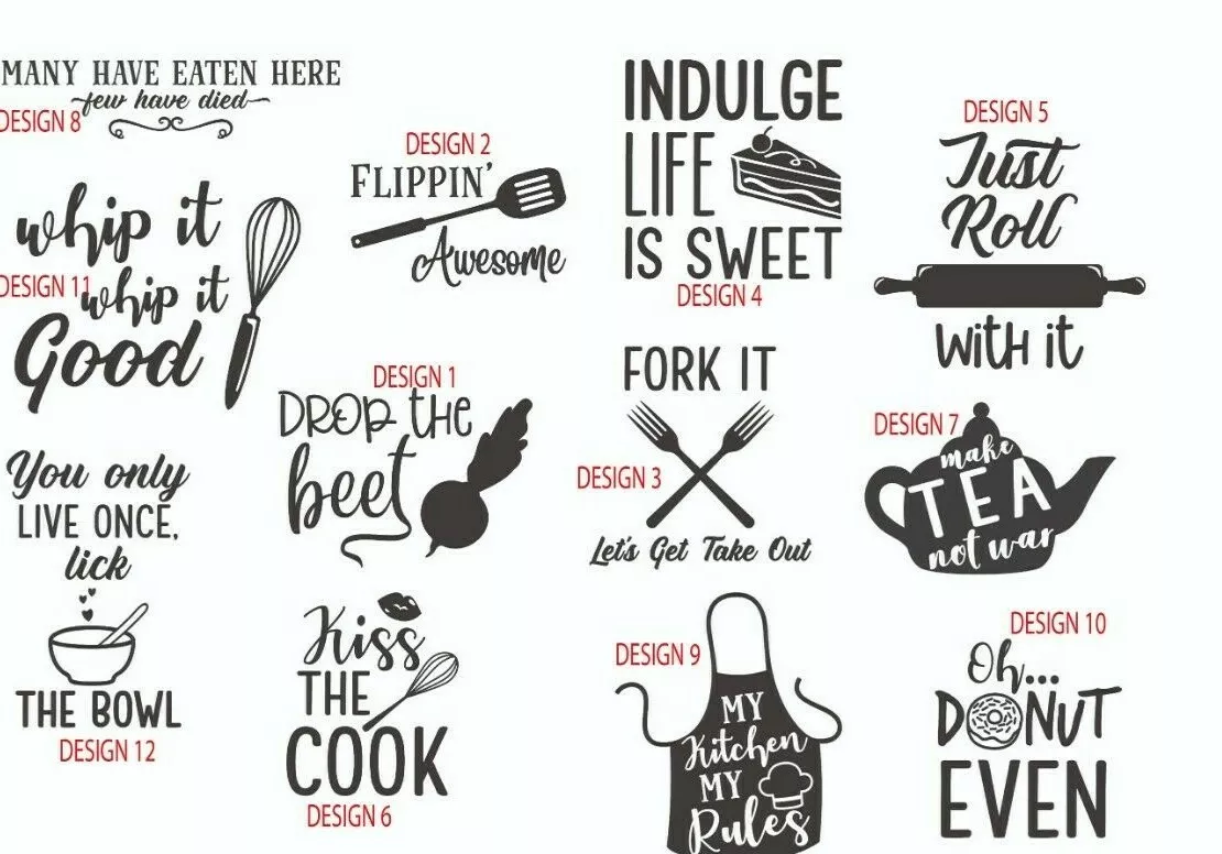 KITCHEN quotes funny stickers decals WALL TILES DOOR UTILITY ROOM 12  DESIGNS KQ4