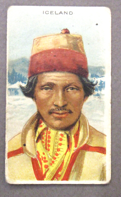 iceland tobacco 1910 T-113 Types of All Nations ICELAND Recruit Little Cigar Tobacco Card