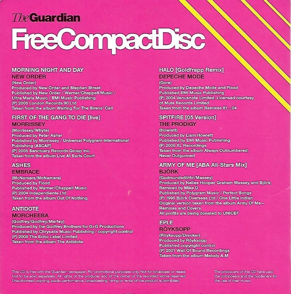 FCD : PROMOTIONAL CD from THE GUARDIAN . Foto 2 de 4