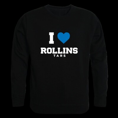 W Republic 552-577-BLK-04 Rollins College Tars I Love Crewneck