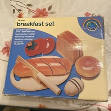 FAO Schwarz Wooden Toaster Breakfast Set Educational Play Kitchen Cooking